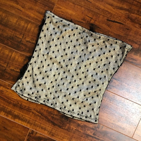 Vintage Lace black nude Strapless Dress Shirt Top - Picture 5 of 7